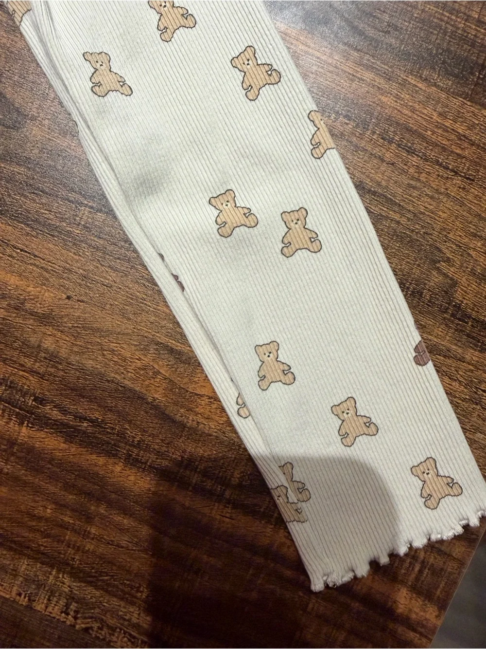 Zara Kids Cream Long-Sleeve Tee with Brown & Beige Teddy Print